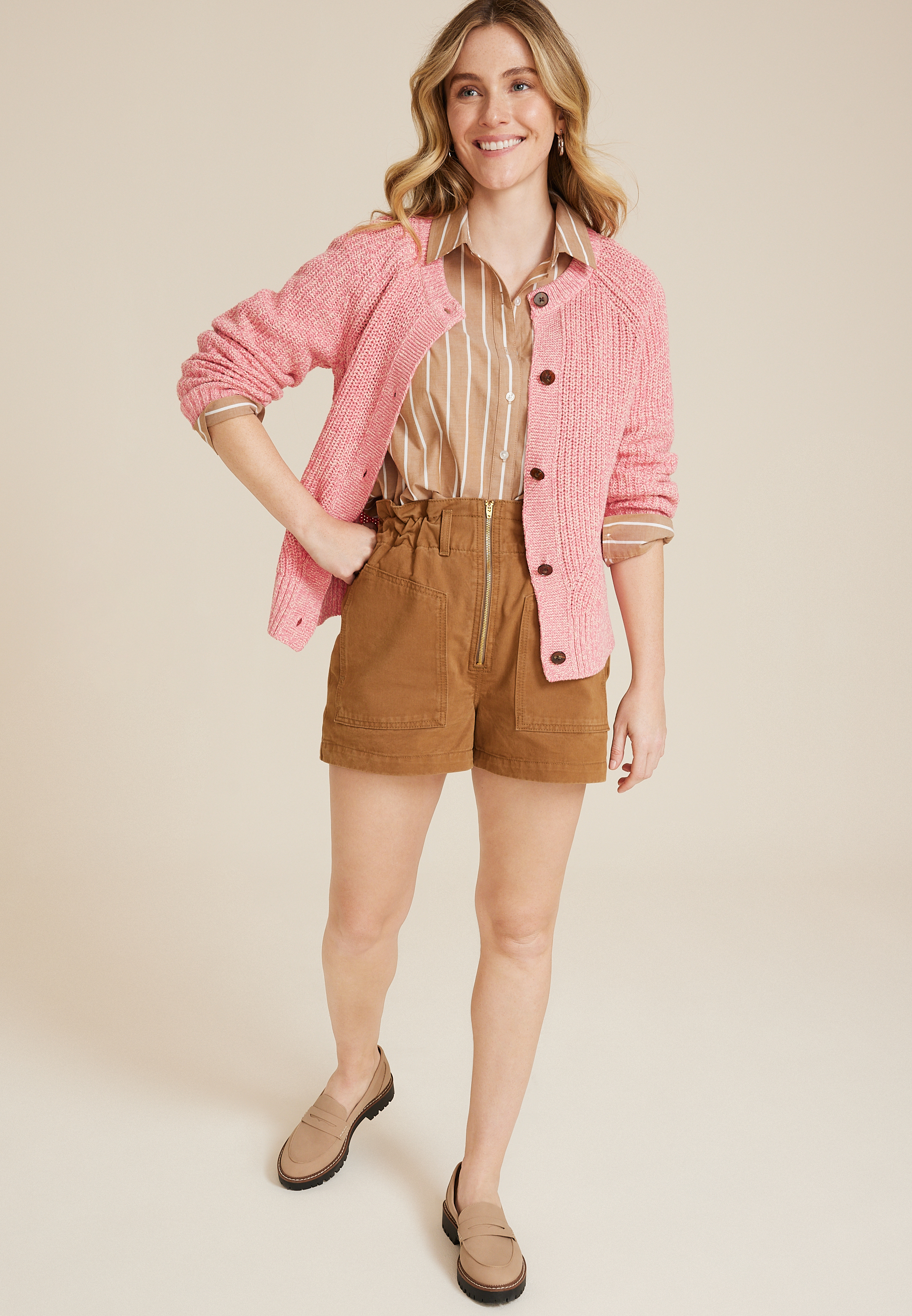 Bomber Button Up Cardigan, C9694, large