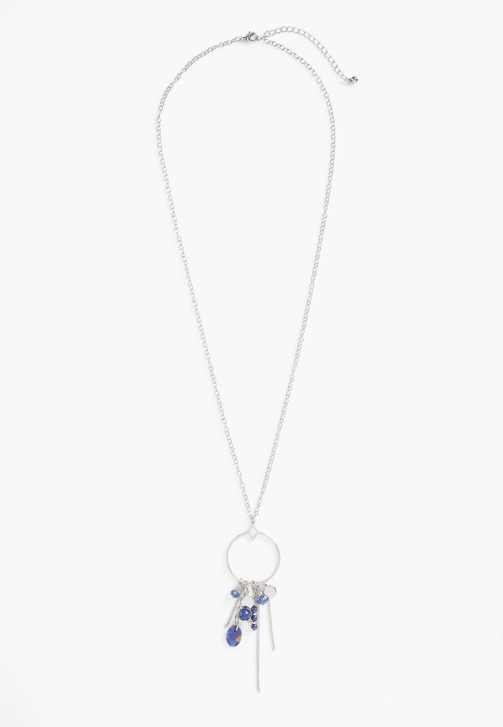 Blue Cluster Pendant Necklace, C1149, large