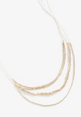 Gold Beaded Layered Necklace, C605, small