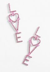 Pink Love Drop Earrings, PINK, small