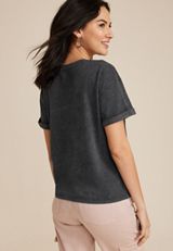 Stacked Floral Relaxed Fit Graphic Tee, C1876, small