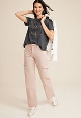 Stacked Floral Relaxed Fit Graphic Tee, C1876, small