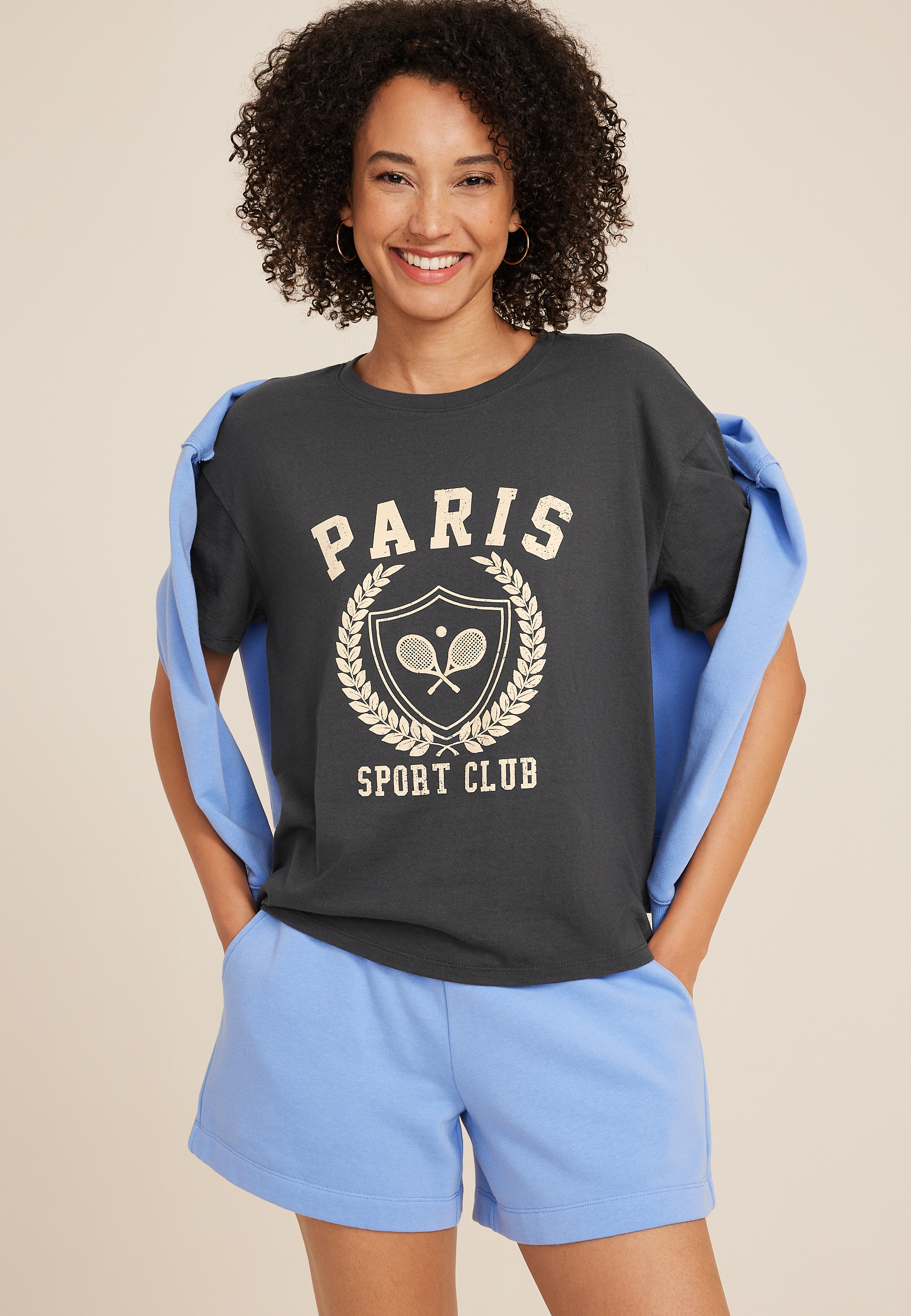 Paris Sport Club Oversized Fit Graphic Tee