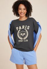 Paris Sport Club Relaxed Fit Graphic Tee, PHANTOM BLACK, small