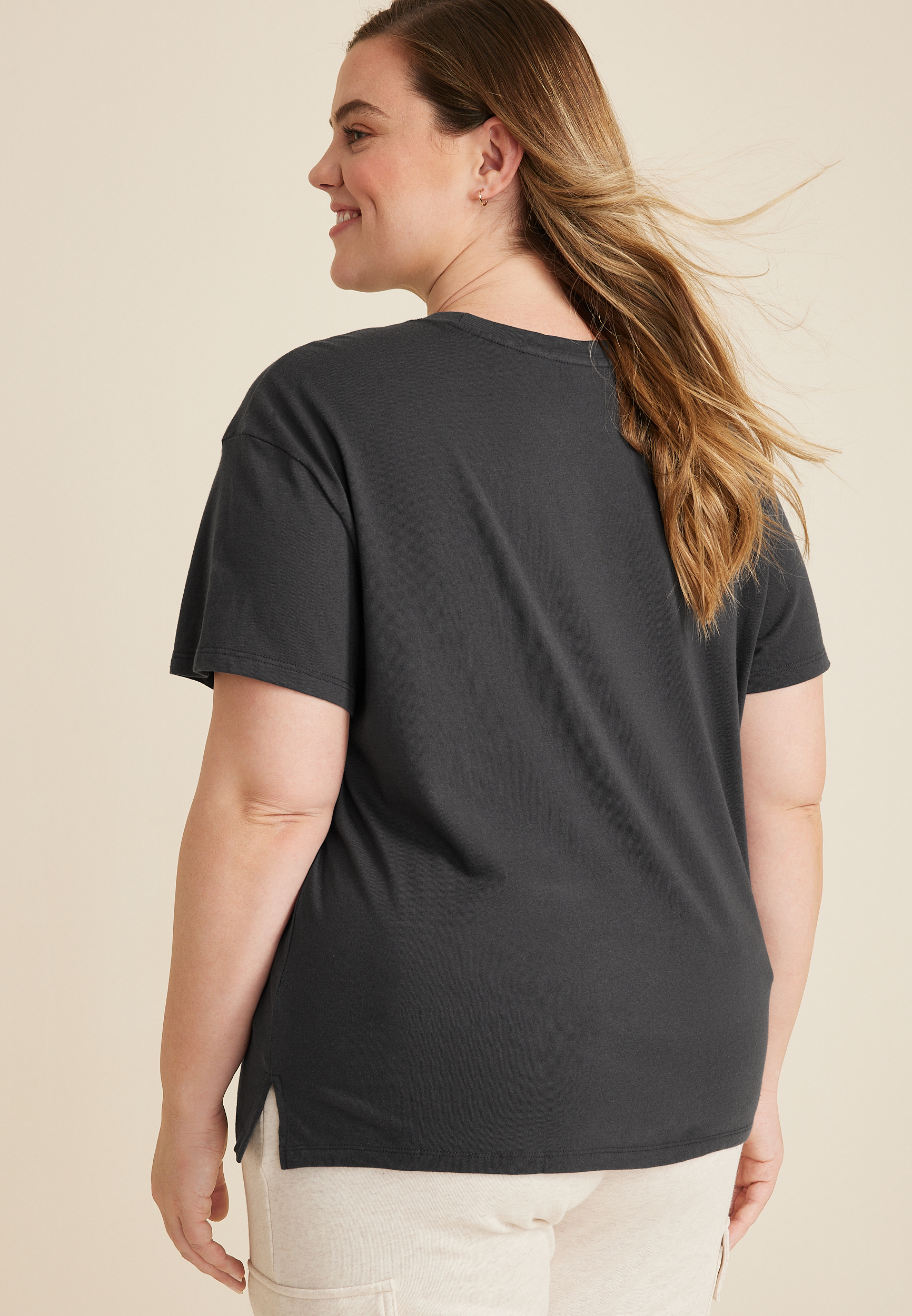Plus Size Paris Sport Club Relaxed Fit Graphic Tee, PHANTOM BLACK, large