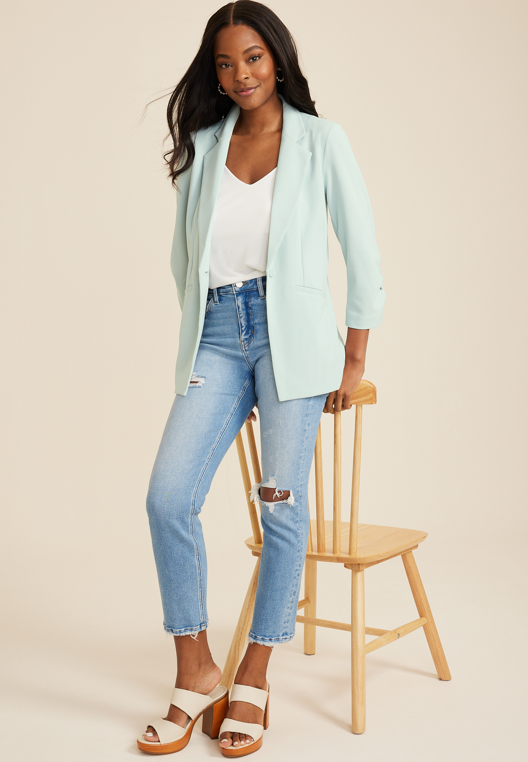 Ever Go One Button Blazer