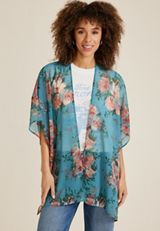 Teal Floral Kimono, C1772, small