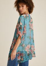 Teal Floral Kimono, C1772, small