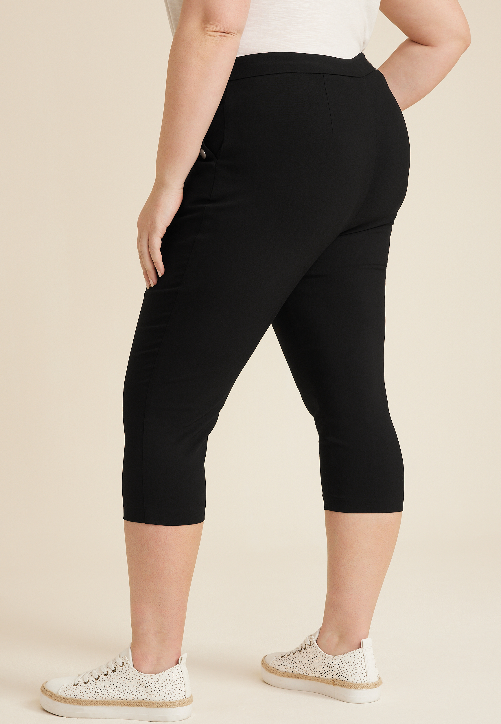Plus Size Bengaline High Rise Sailor Capri, C106, large