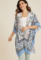 Floral Border Kimono, MULTI, small
