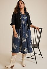 Plus Size Cropped Twill Jacket, BLACK, small