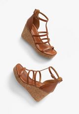 SuperCush Ava Python Cork Wedge, COGNAC, small