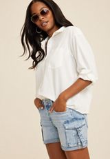 edgely&trade; Cargo Mid Rise 5in Relaxed Boyfriend Short, C2806, small