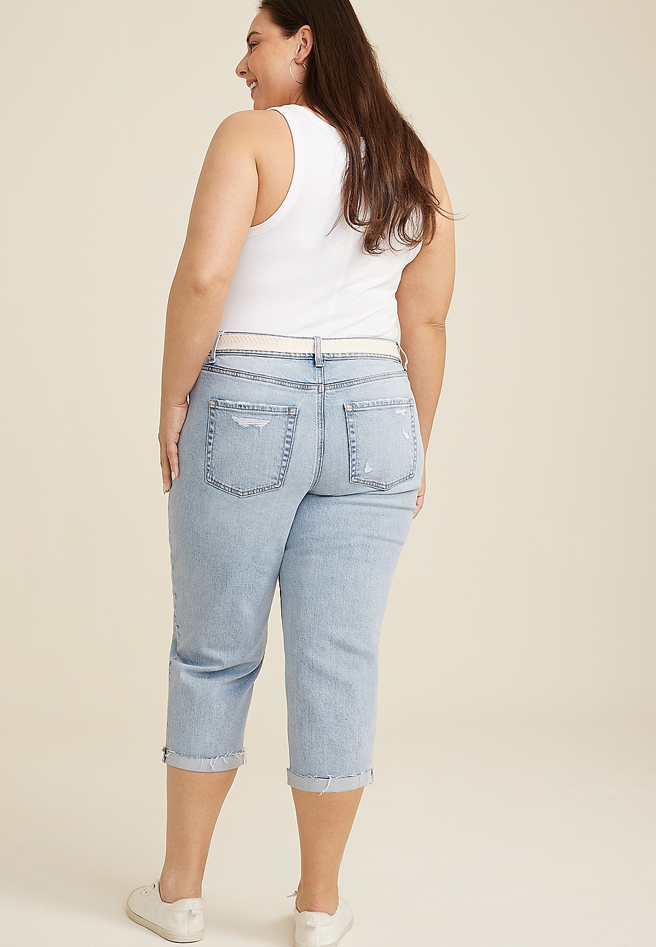 m jeans by maurices™ Classic Mid Rise Mid Fit Straight Cropped Jean