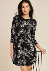 24/7 Floral Empire Waist Skater Dress, C1756, small