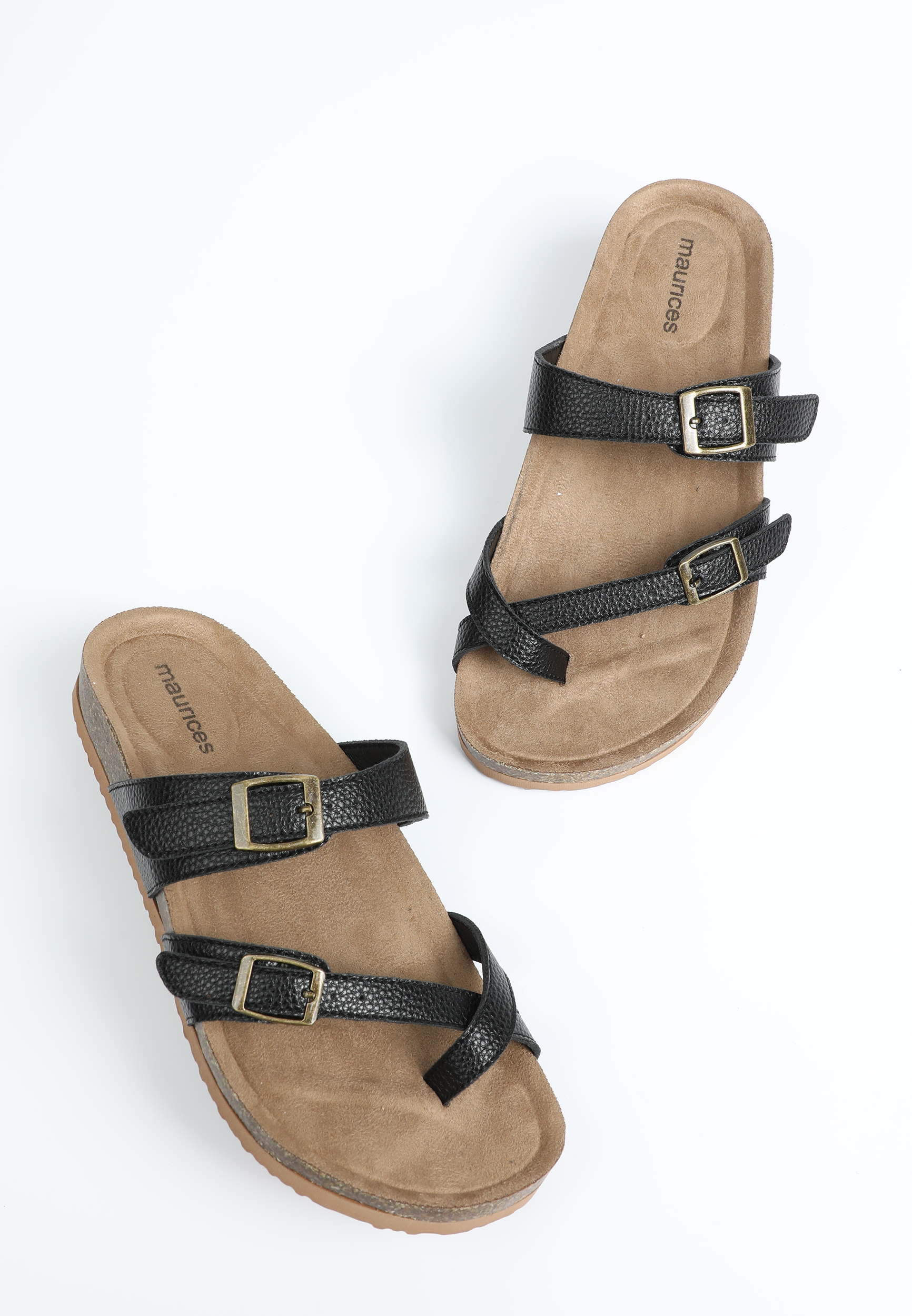 SuperCush Ashley Strappy Footbed Sandal, BLACK, large