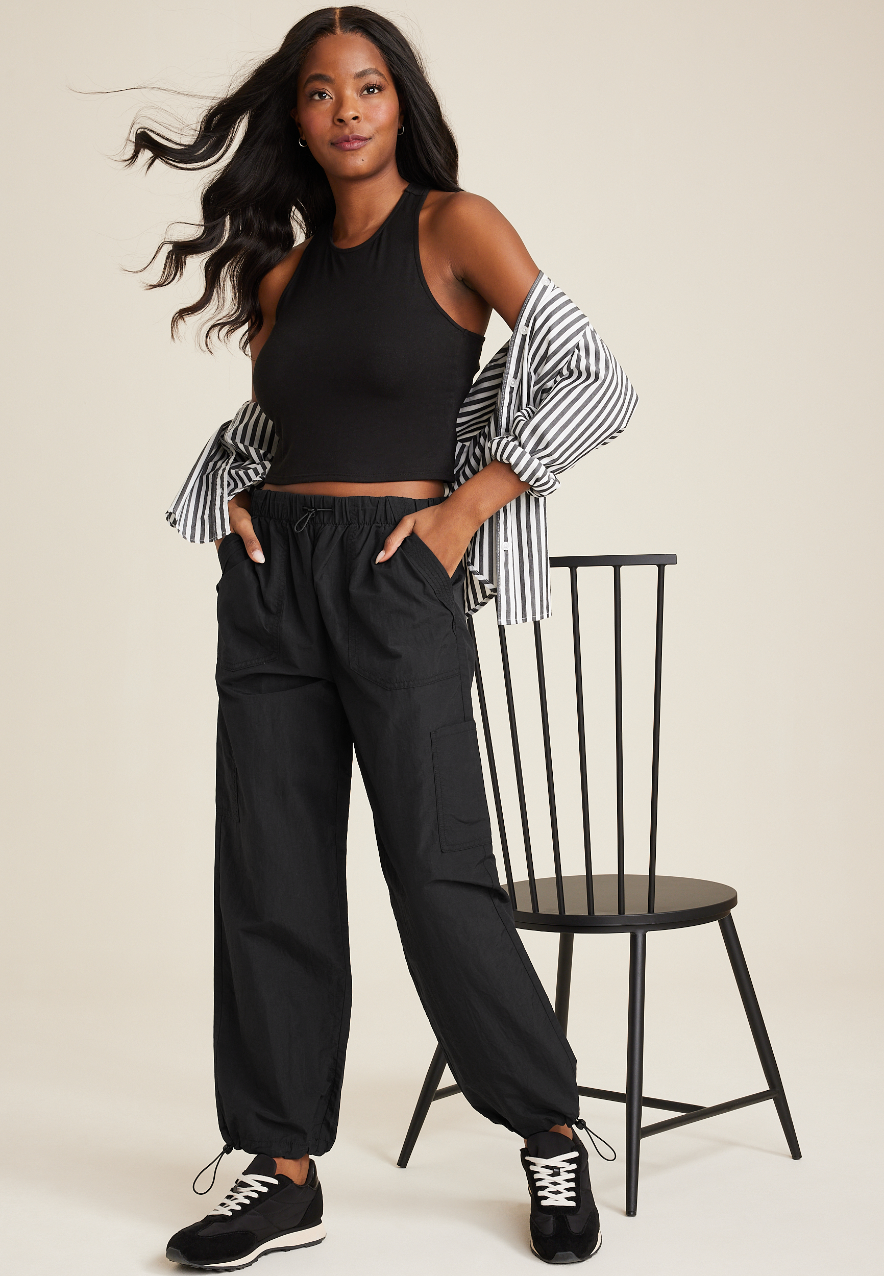 High Rise Parachute Pant, C106, large