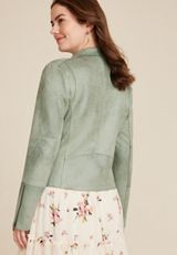 Faux Suede Moto Jacket, C4854, small