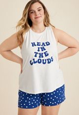 Plus Size Tank Top And Short Pajama Set, C1772, small
