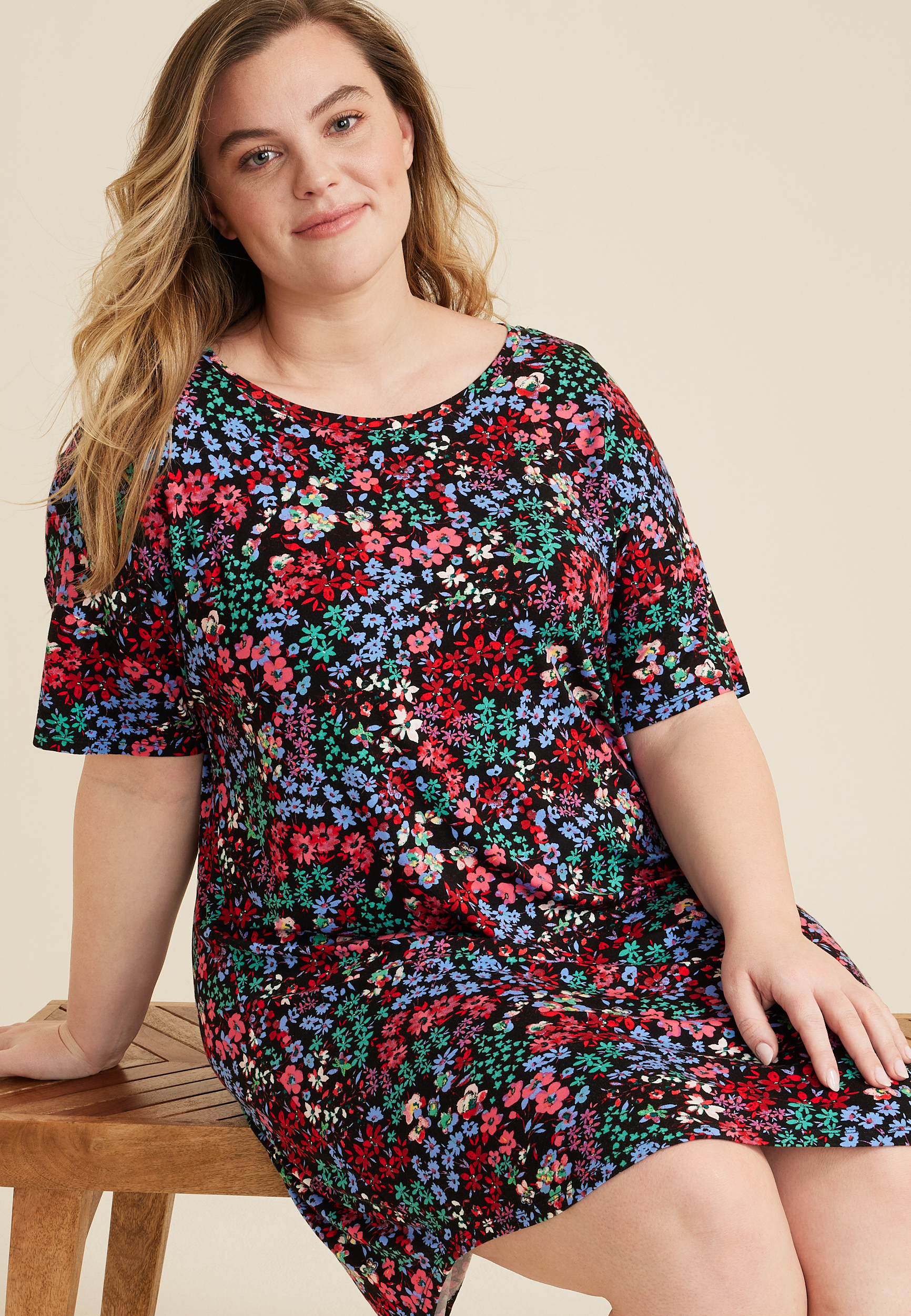 Plus Size Short Sleeve Pajama Shirt, C2489, large