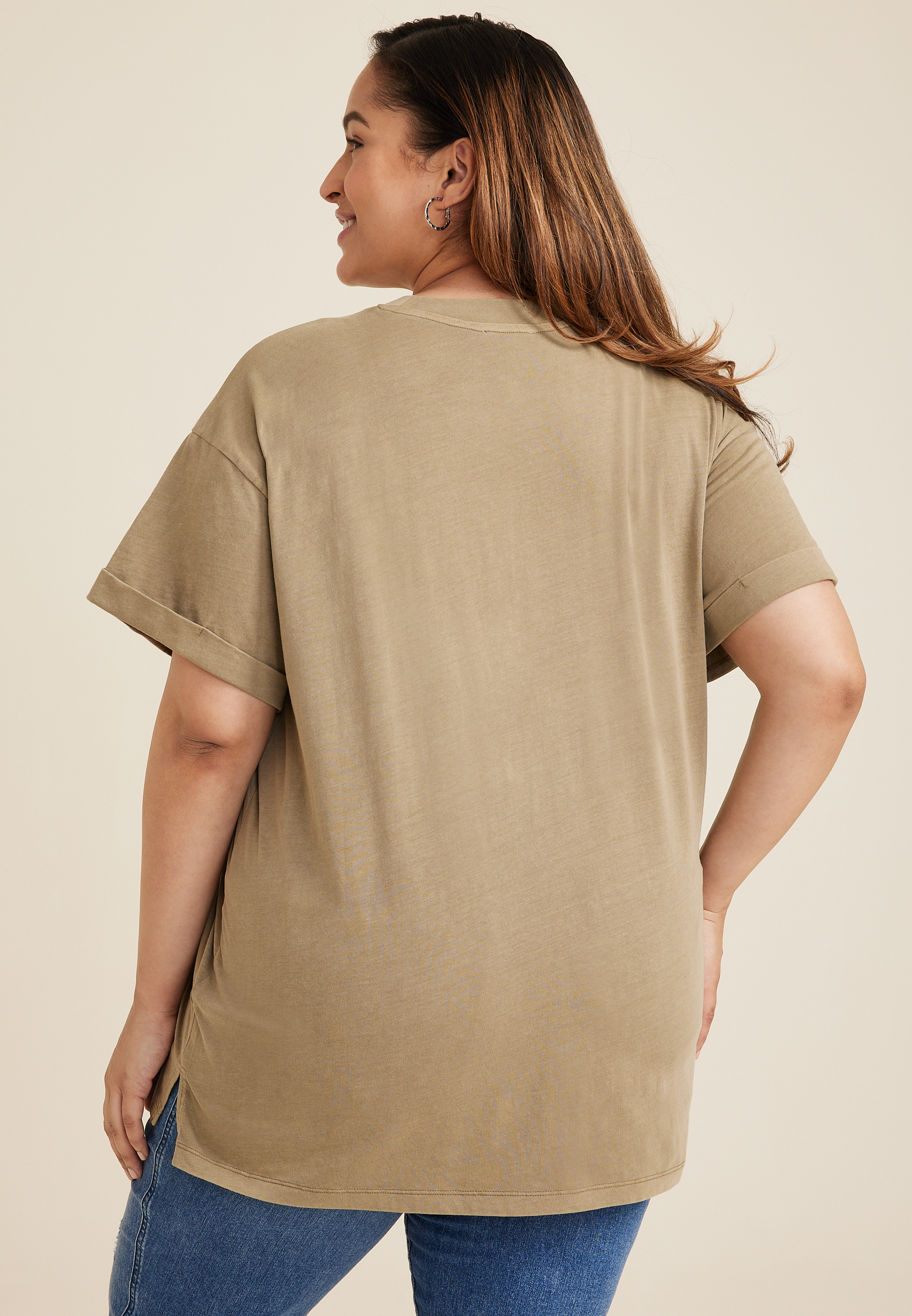 Plus Size Def Leppard Vintage Oversized Graphic Tee, TAUPE, large