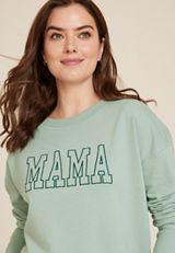 Mama Embroidered French Terry Relaxed Fit Sweatshirt, C9312, small