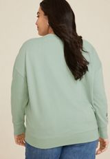 Plus Size Mama Embroidered French Terry Sweatshirt, C9312, small