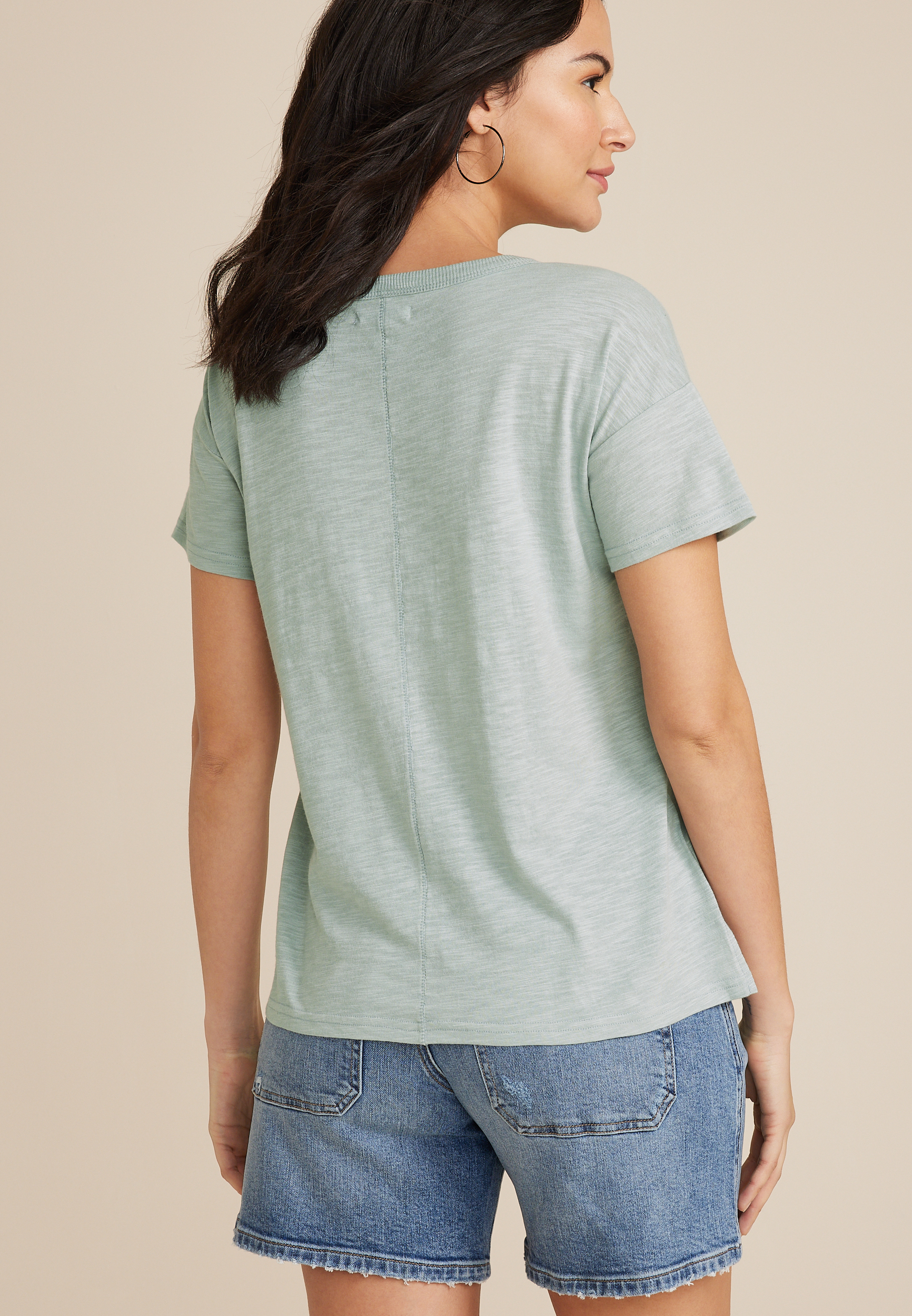 Grow In Grace Embroidered Floral Classic Fit Graphic Tee, C6613, large