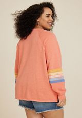 Plus Size Sun Embroidered French Terry Sweatshirt, C283, small