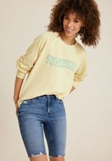 Sunkissed Embroidered French Terry Sweatshirt, C4350, small