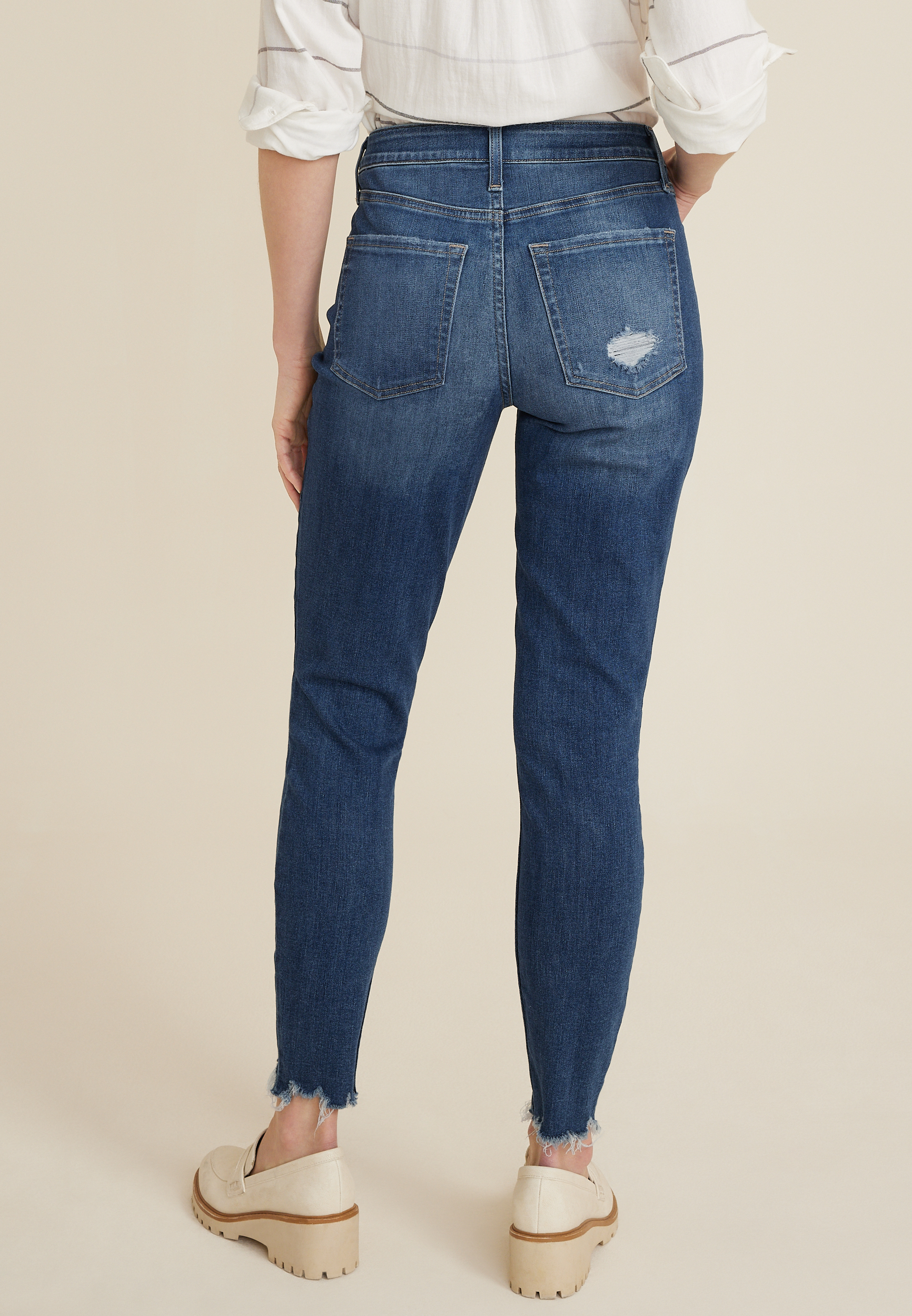 Side Button High Waisted Jeans Multiple Buttons M Jeans By