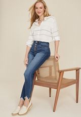 m jeans by maurices™ High Rise Button Fly Super Skinny Ankle Jean, DARK SANDBLAST, small