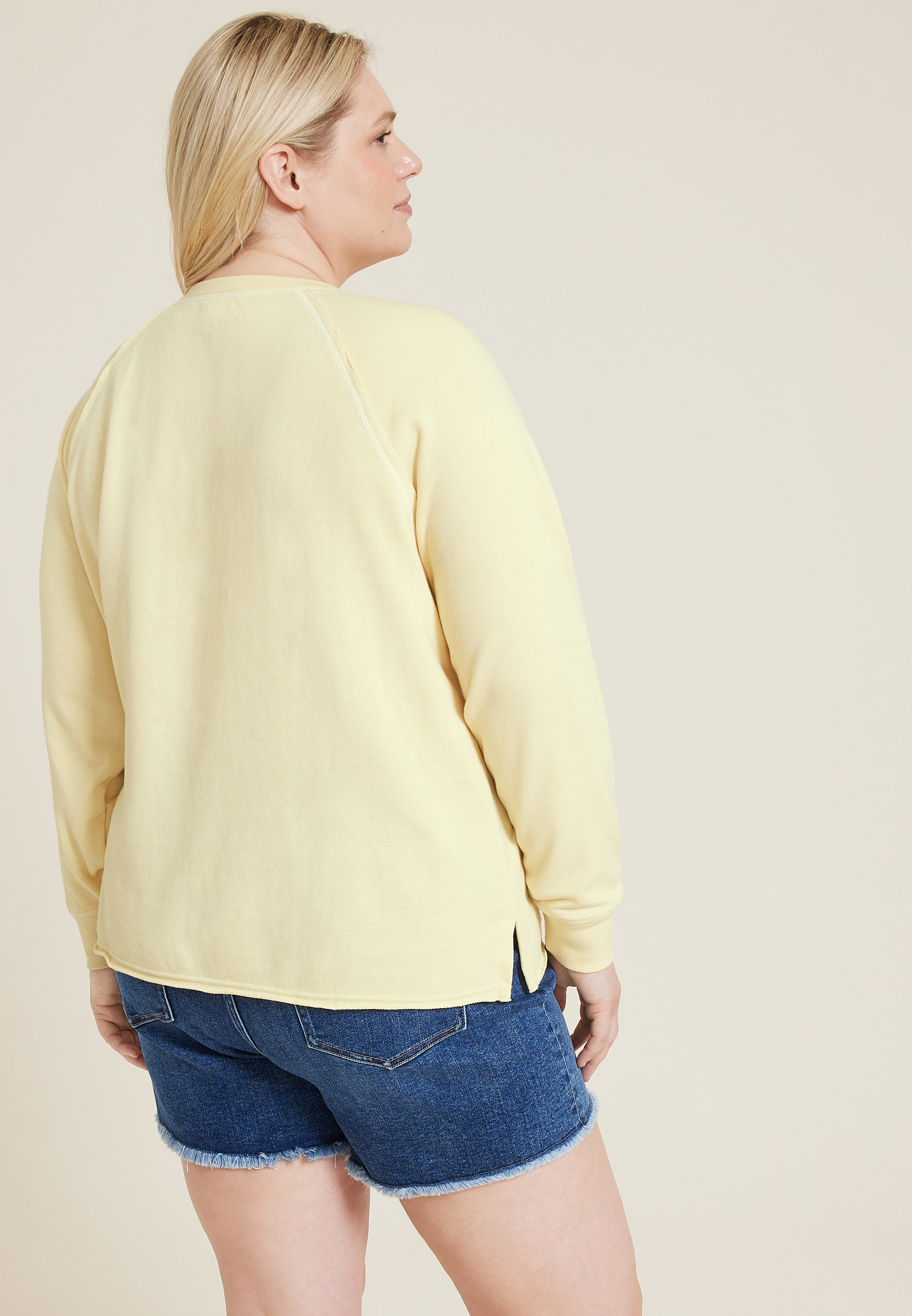 Plus Size Sunkissed Embroidered French Terry Sweatshirt, C4350, large