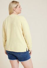 Plus Size Sunkissed Embroidered French Terry Sweatshirt, C4350, small