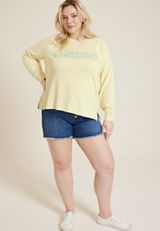 Plus Size Sunkissed Embroidered French Terry Sweatshirt, C4350, small