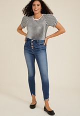 m jeans by maurices&trade; Mid Fit Mid Rise Button Fly Super Skinny Ankle Jean, C258, small
