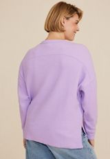 Plus Size Textured Crew Sweatshirt, C158, small