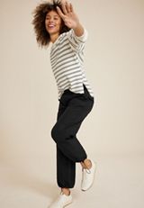 Textured Striped Crew Sweatshirt, C1939, small