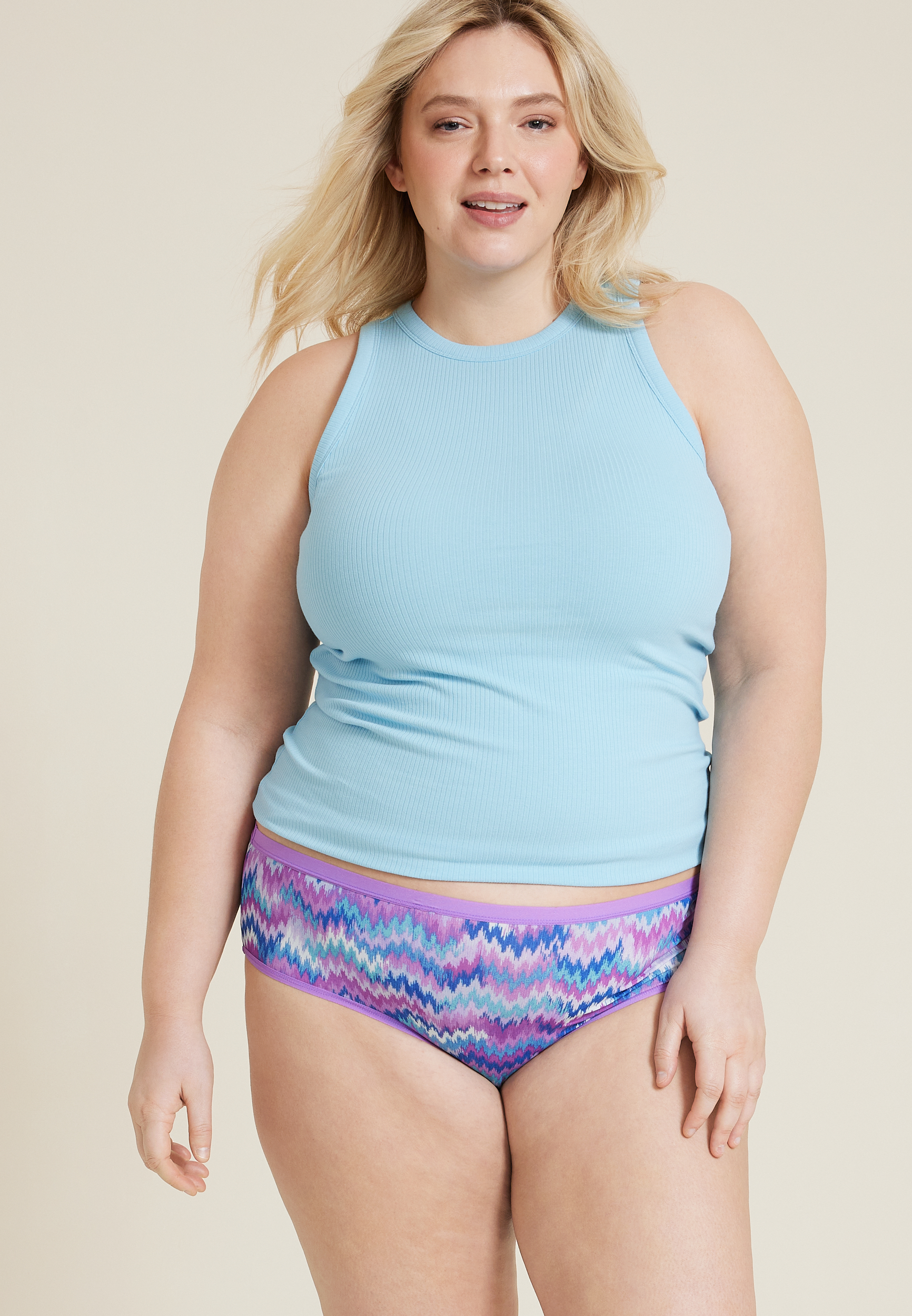 True Stretch Jersey Zig Zag Bikini Panty, C1524, large