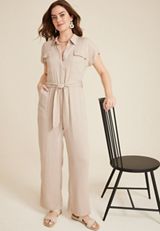 Belted Utility Jumpsuit, C559, small