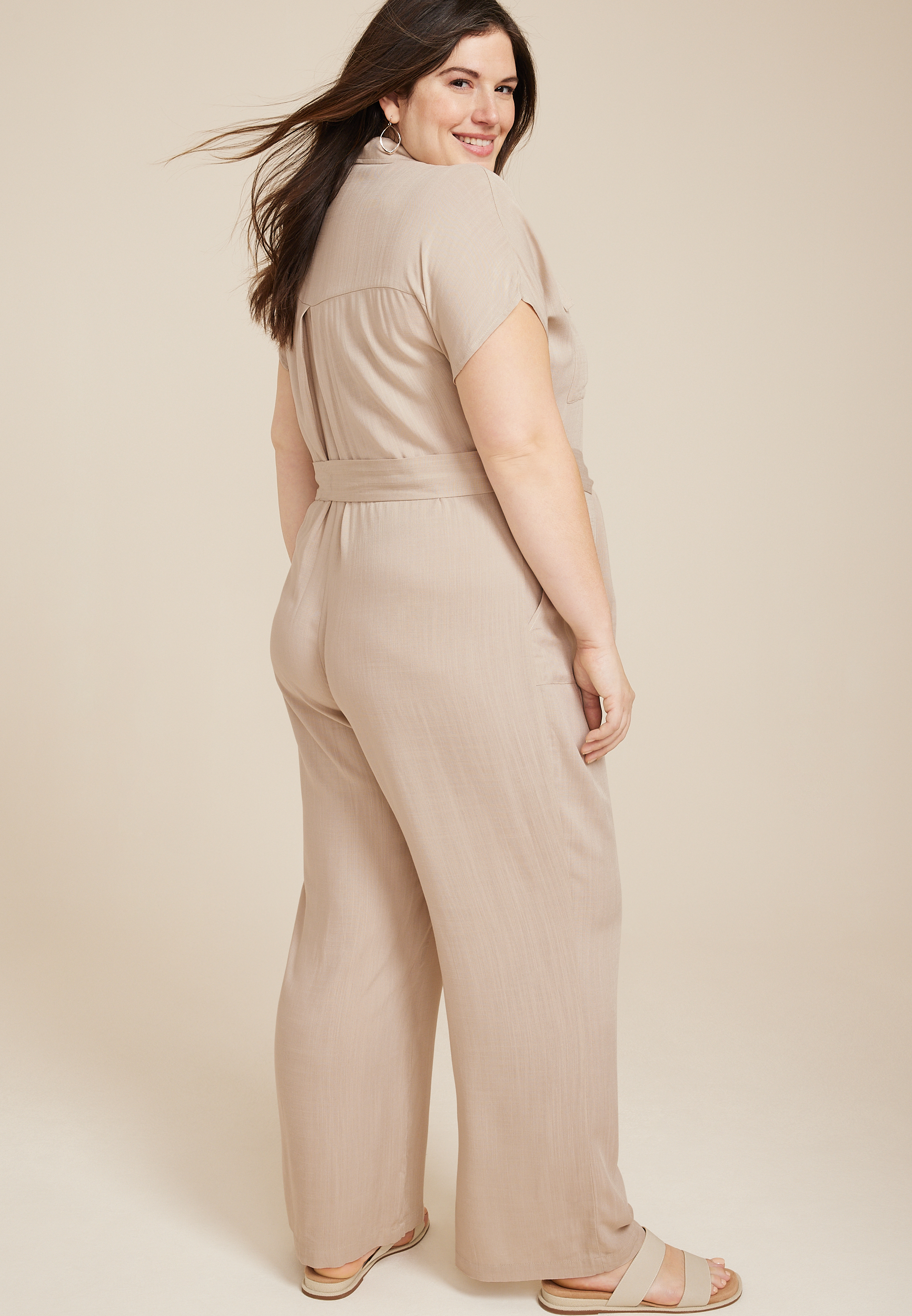 Plus Size Belted Utility Jumpsuit, C559, large