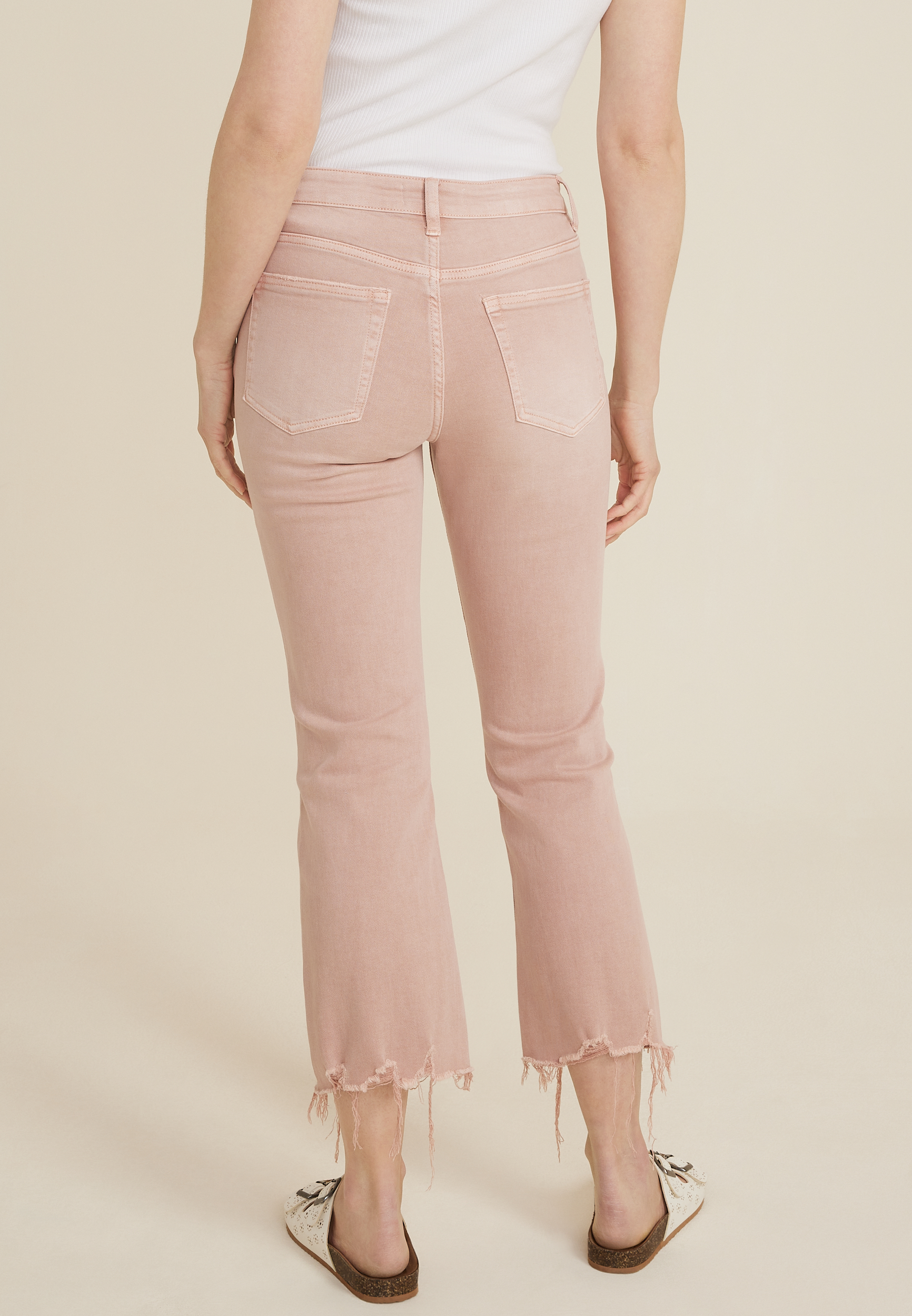 Vervet&trade; Pink Kick Flare High Rise Jean, C6043, large