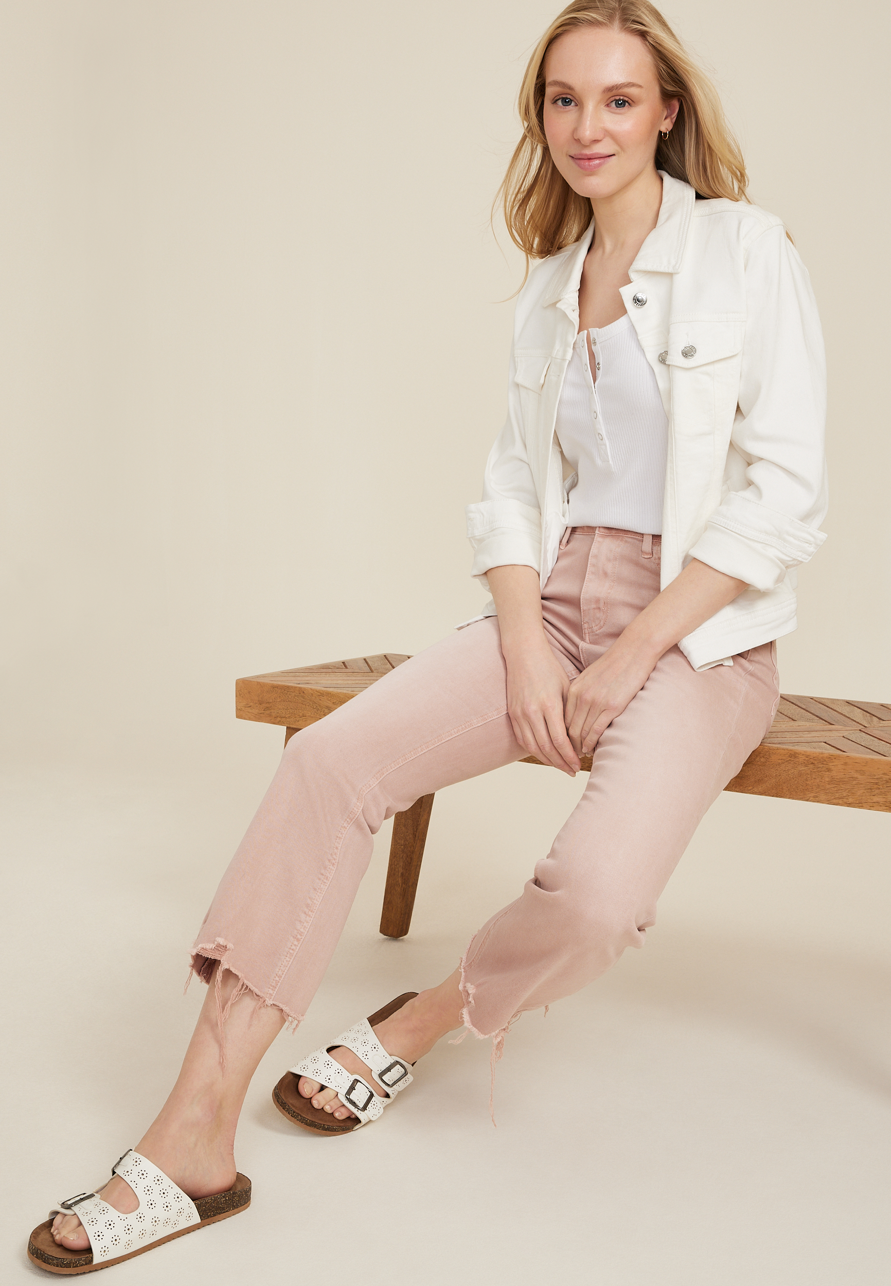 Vervet&trade; Pink Kick Flare High Rise Jean, C6043, large