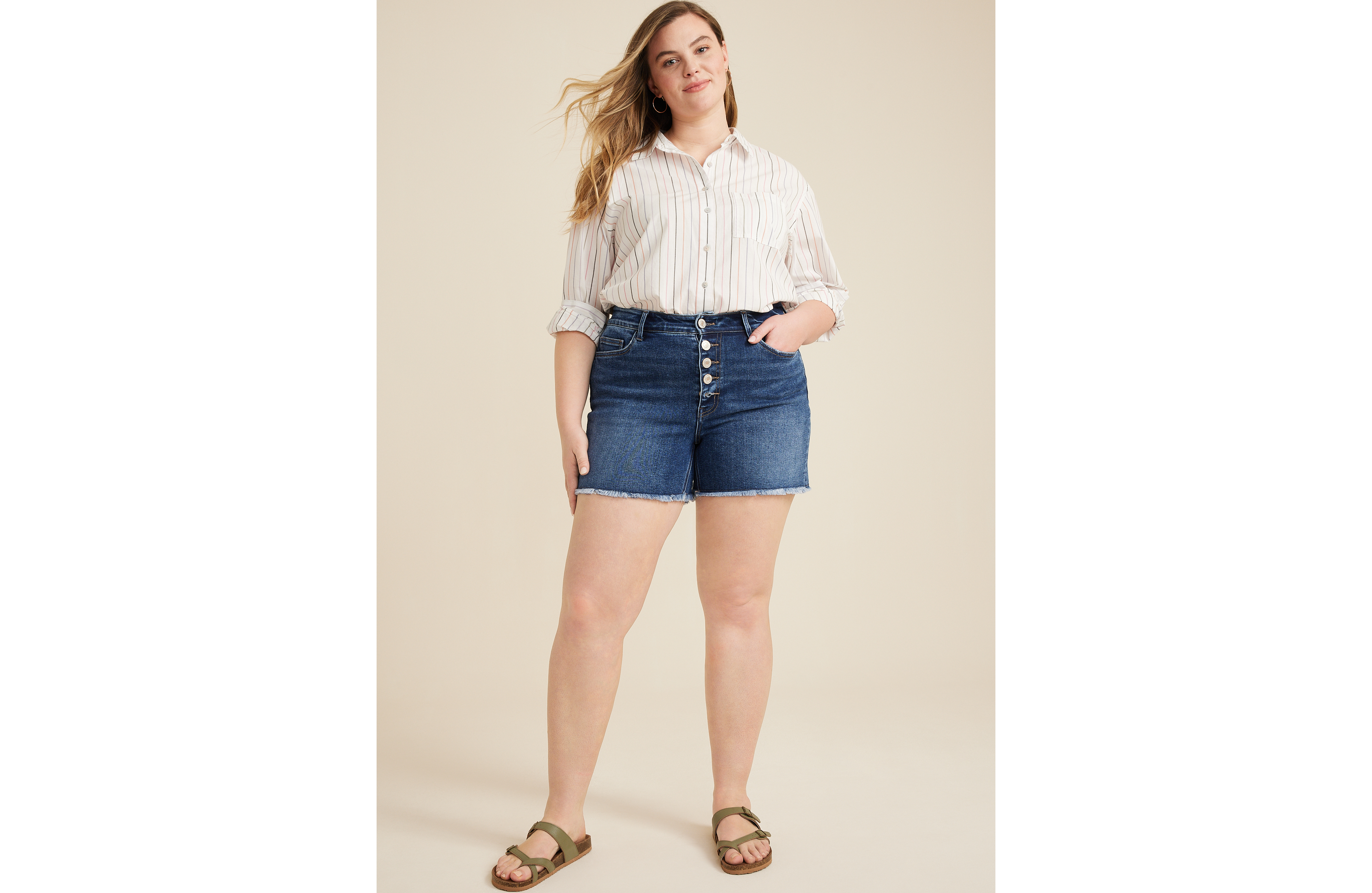 Plus Vervet™ High Rise Button Fly 6in Shorts