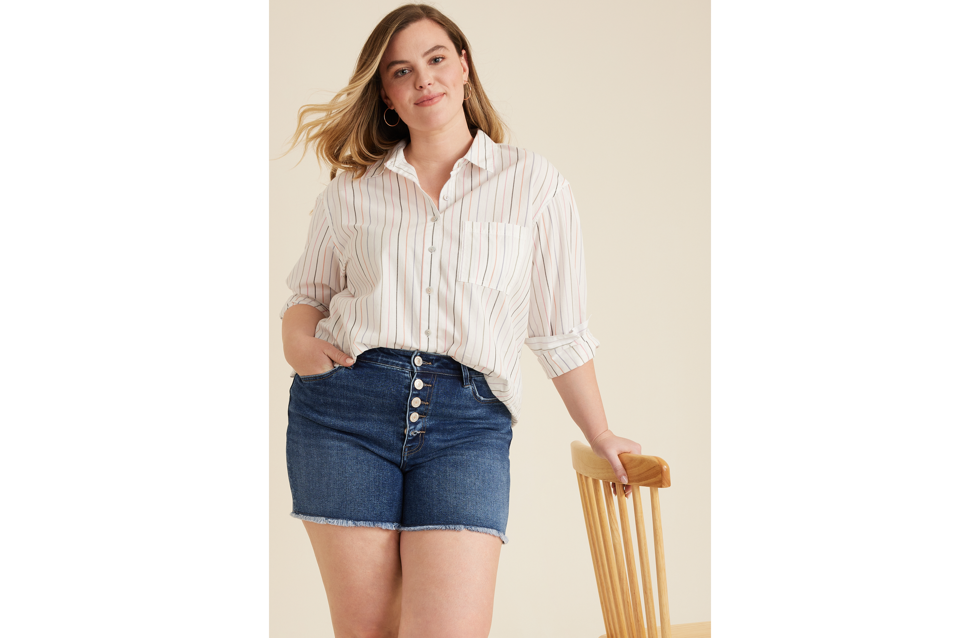 Plus Vervet™ High Rise Button Fly 6in Shorts