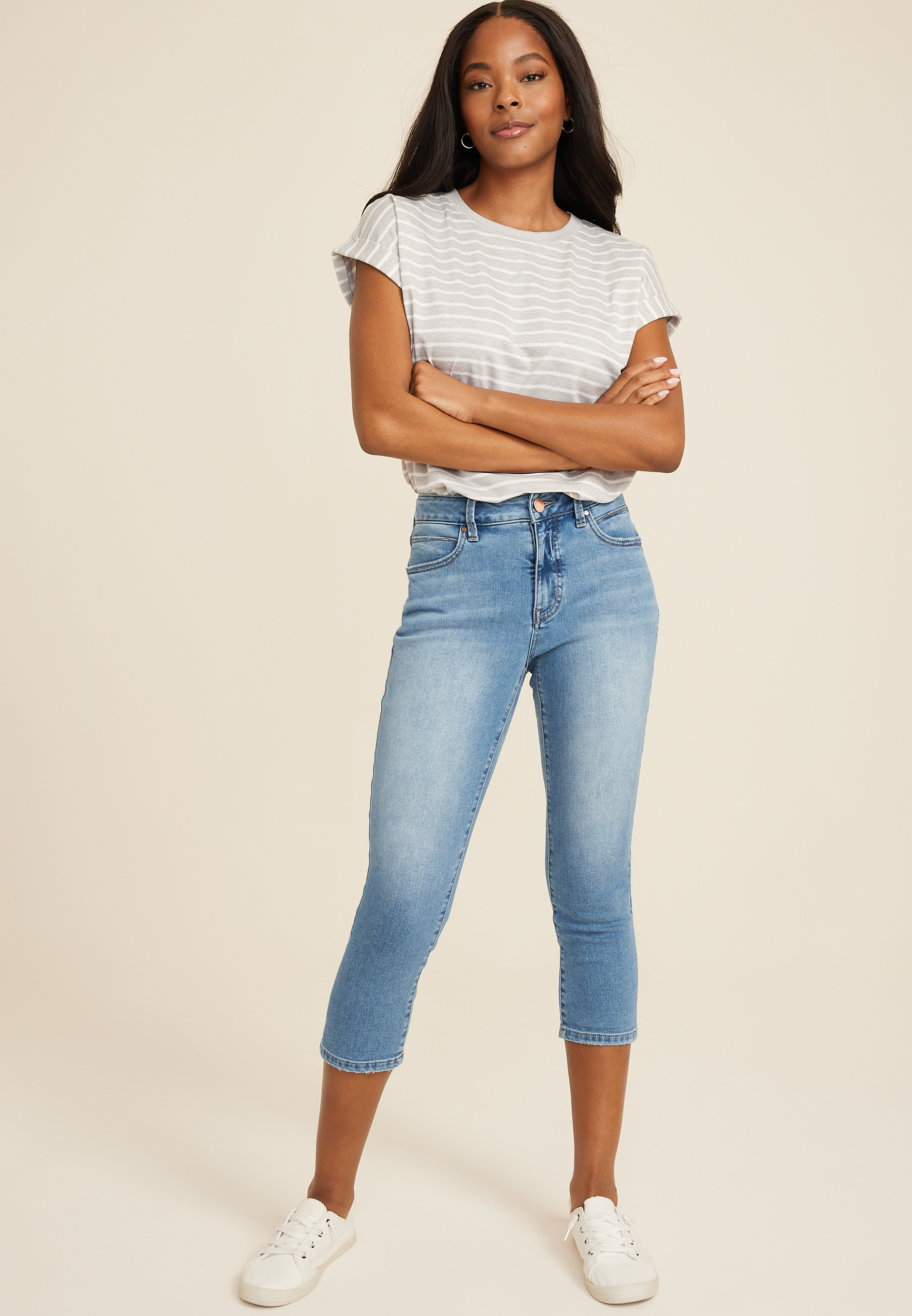 m jeans by maurices™ Everflex™ High Rise Super Skinny Cropped Jean ...