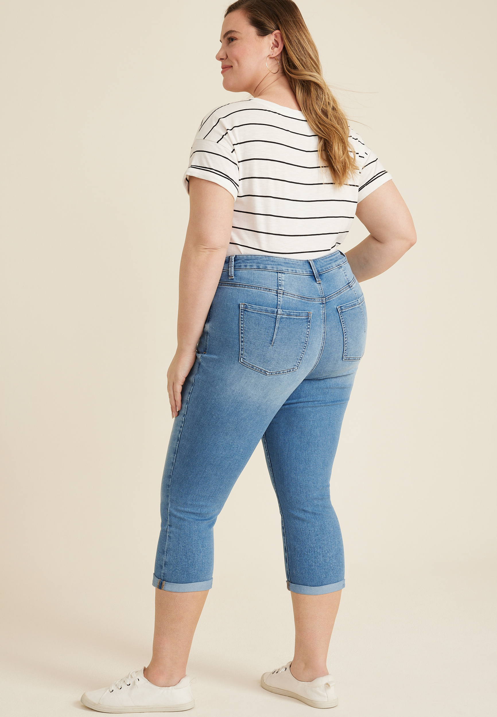 Plus Size Everflex&trade; High Rise Super Skinny Cropped Jean, C3337, large