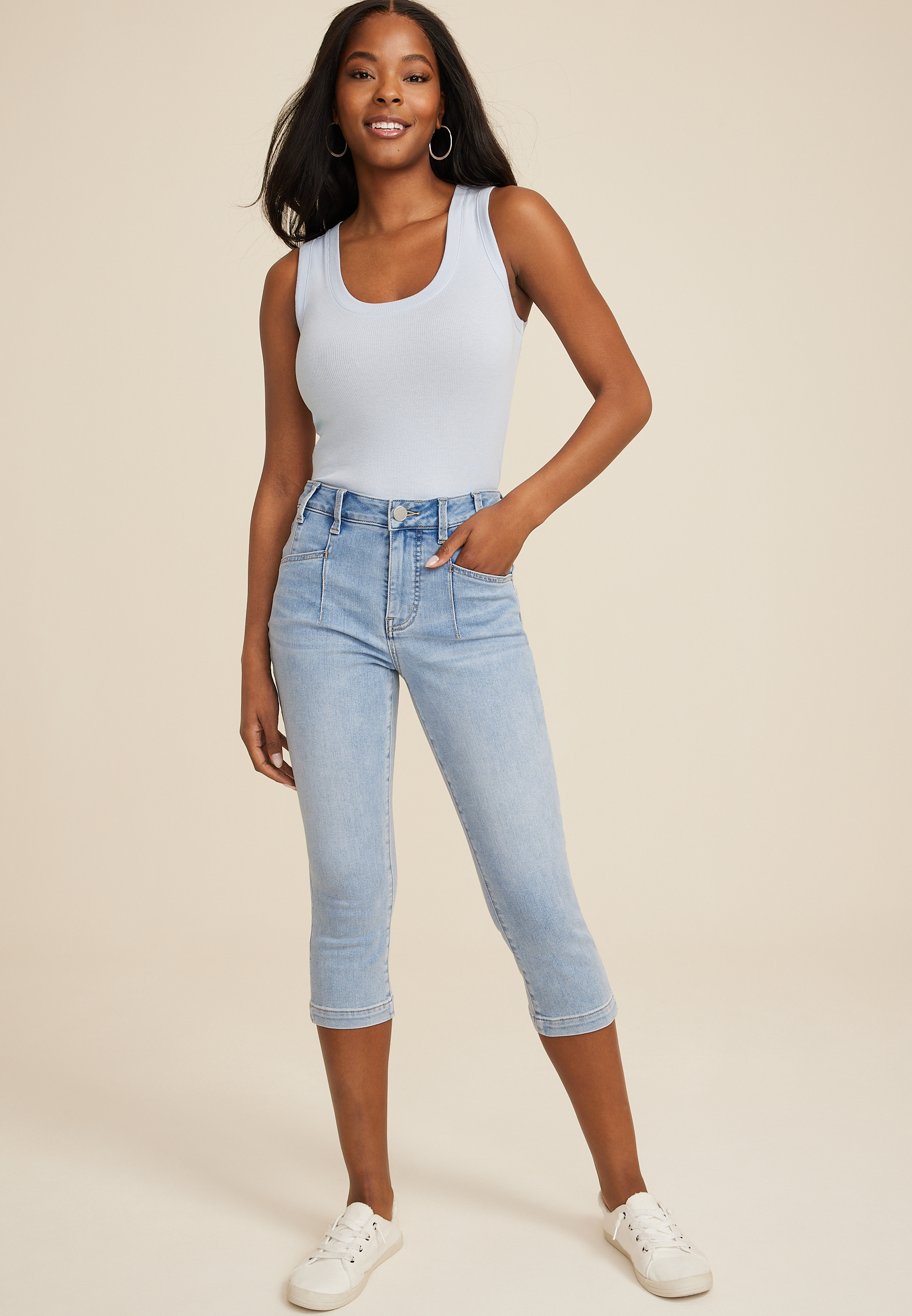 Denim Cropped Jeans