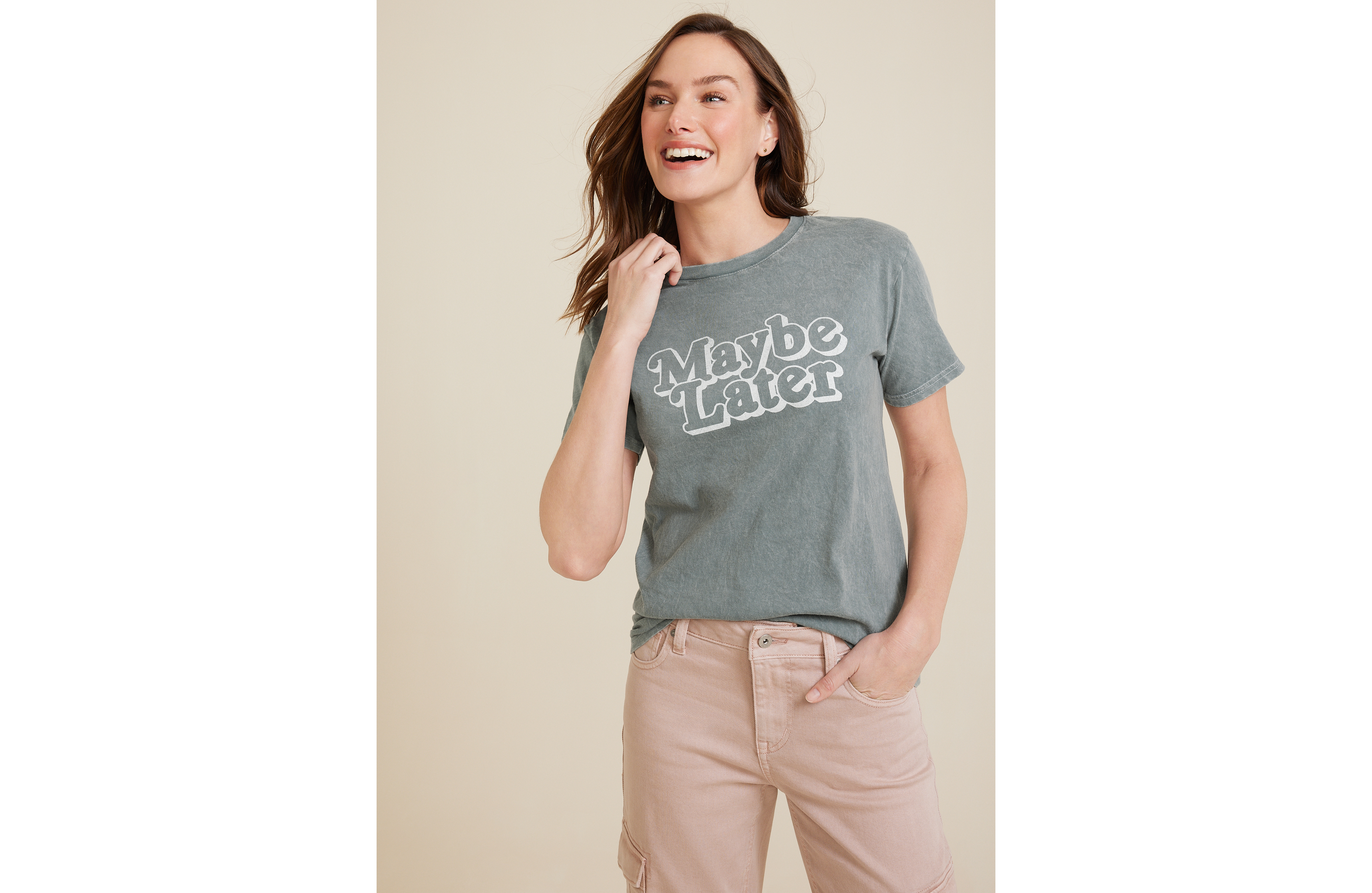 Maybe Later Relaxed Fit Graphic Tee