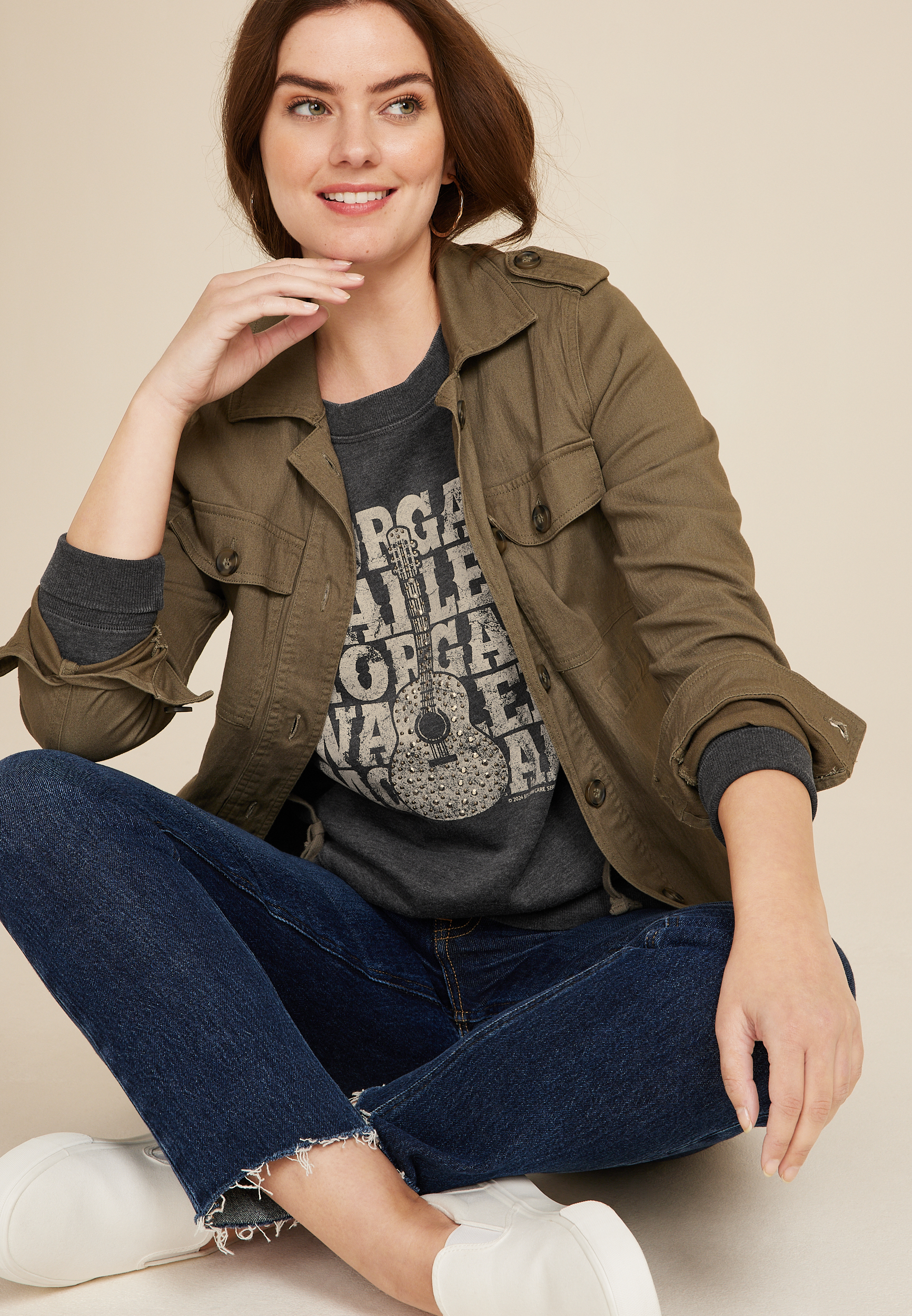 Morgan Wallen Guitar Relaxed Fit Sweatshirt, C125, large